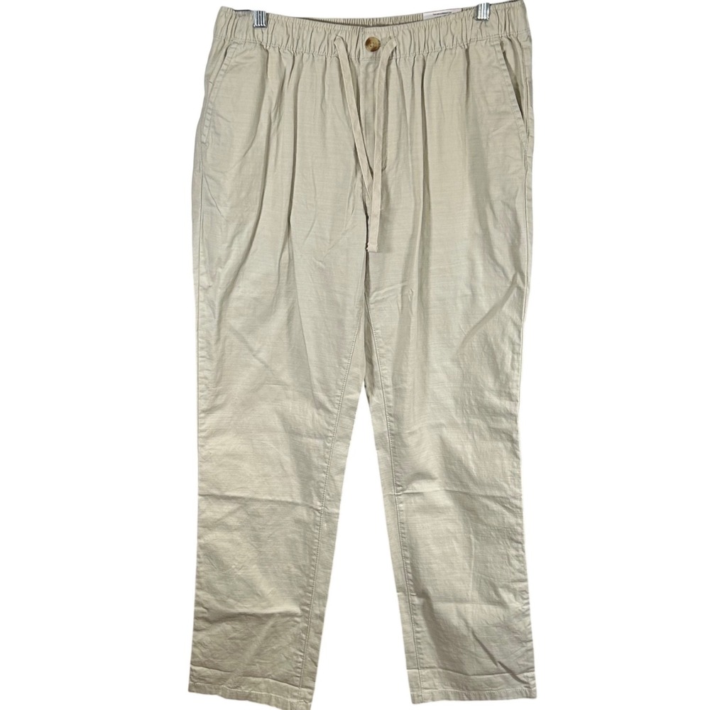 George Mens Weekend Chino Pants Beach Khaki Stretch Comfort Waist Medium 32-34